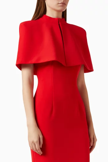 Deva High-Neck Cape in Crepe