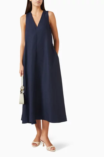 A-line Maxi Dress in Linen-blend