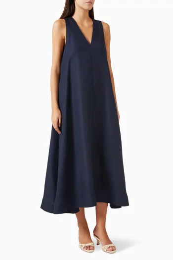 A-line Maxi Dress in Linen-blend