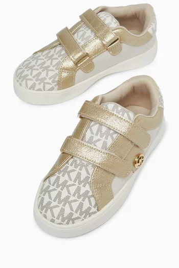 Jem Raine Velcro Sneakers in Signature Logo-printed Canvas