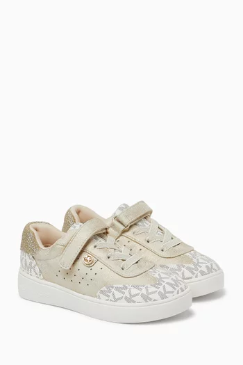 Jem Scotty Velcro Sneakers in Metallic Leather
