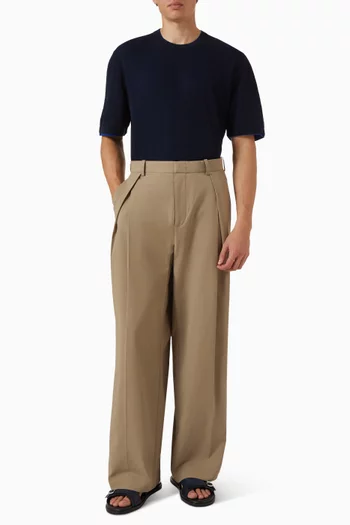Layered Knit T-shirt in Cotton