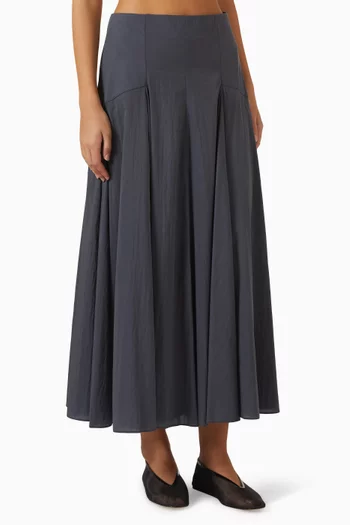 Panelled A-Line Maxi Skirt