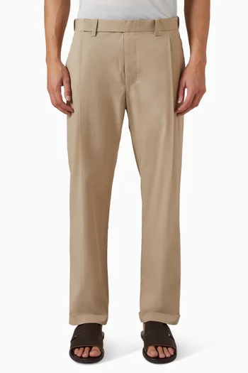 Straight-leg Pants in Pima Cotton Twill