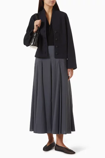 Shawl-collar Cardigan in Boiled Wool-blend