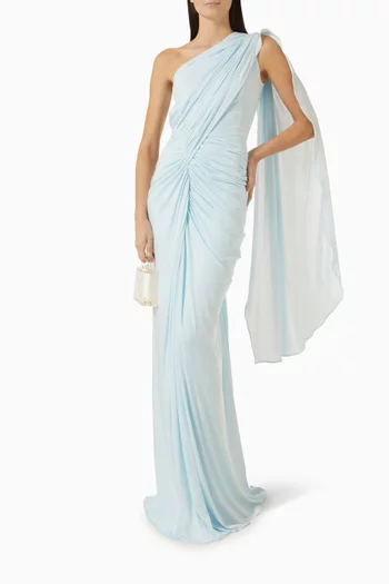 One-shoulder Ruched Dress in Jersey