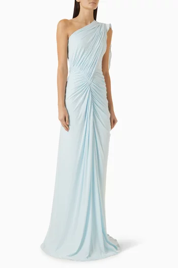 One-shoulder Ruched Dress in Jersey