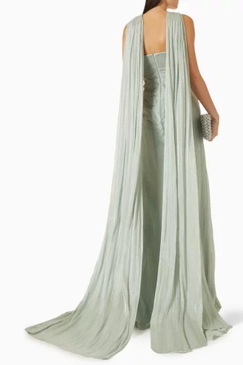 Cape Gown in Silk Chiffon