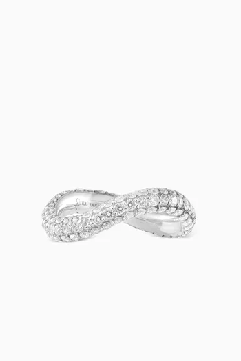 Bold Infinity Diamonds Ring in 18kt White Gold