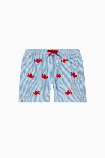 Jean Embroidery Swim Shorts