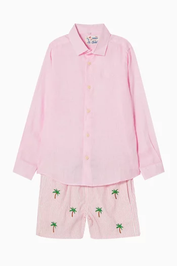 Jean Embroidery Swim Shorts