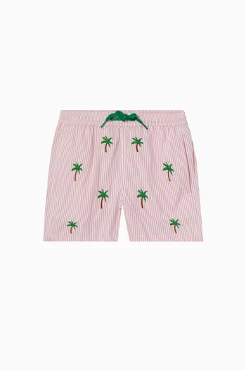 Jean Embroidery Swim Shorts