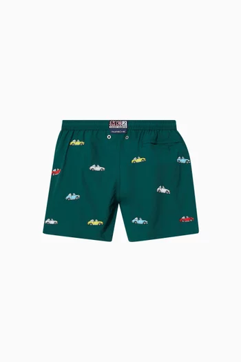 Jean Lighting Embroidery Swim Shorts