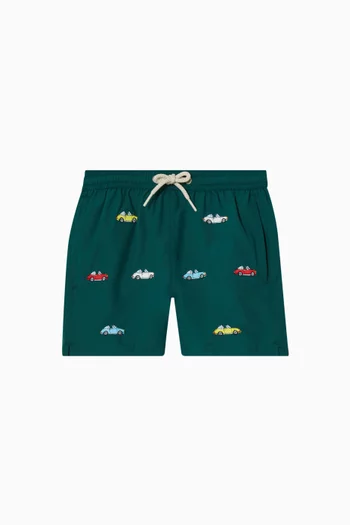 Jean Lighting Embroidery Swim Shorts
