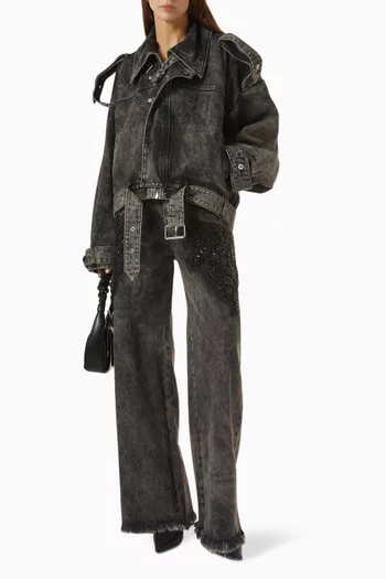 Acid Wash Oversized Jacket in Denim