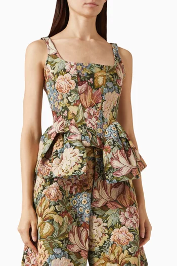 Peplum Corset Top in Brocade