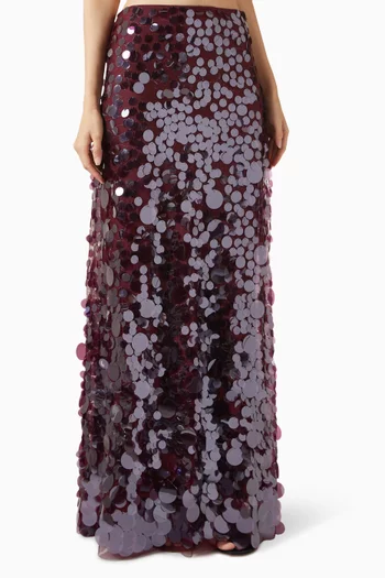 Sequin Waterfall Bias Maxi Skirt