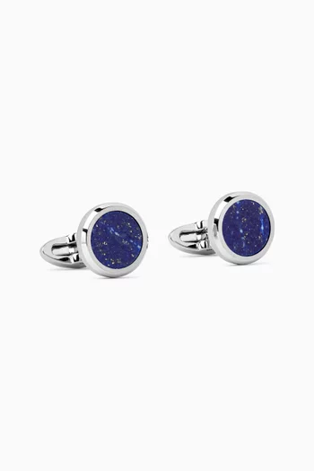Lithos Lazuli Cufflinks in Palladium-plated Metal