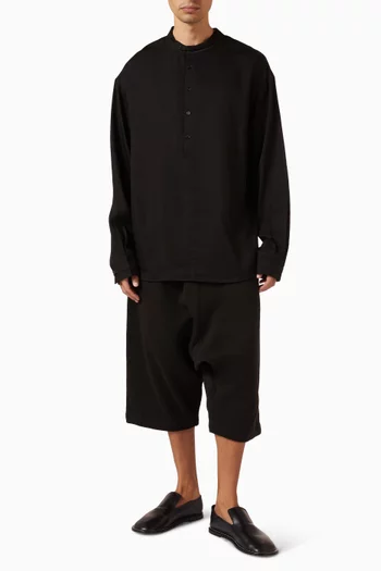 Underlay Mandarin-collar Shirt