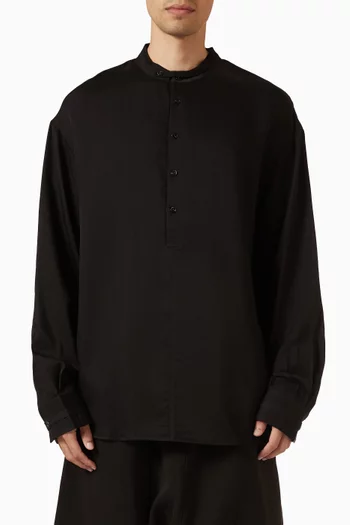 Underlay Mandarin-collar Shirt