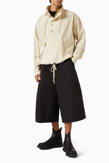 Cloak Pleated Shorts in Cotton