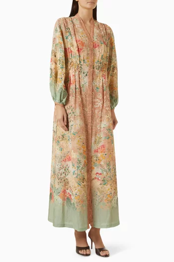 Printed Kaftan in Linen