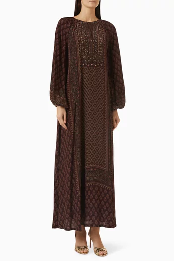 Printed Kaftan in Crepe