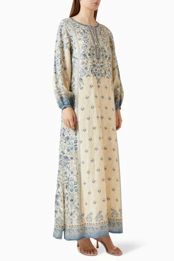 Printed Kaftan in Linen