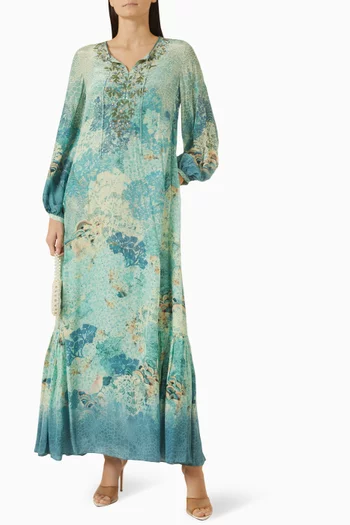 Printed Kaftan in Crepe