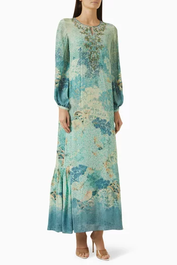Printed Kaftan in Crepe