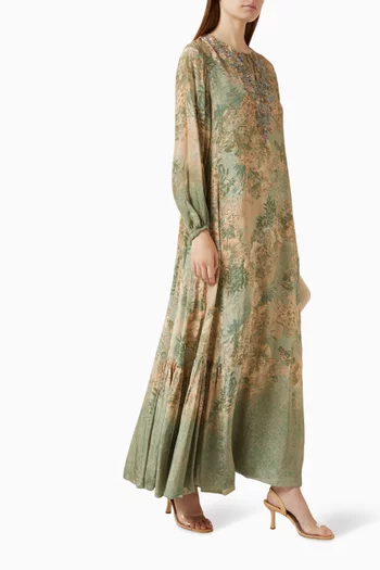 Printed Kaftan in Crepe