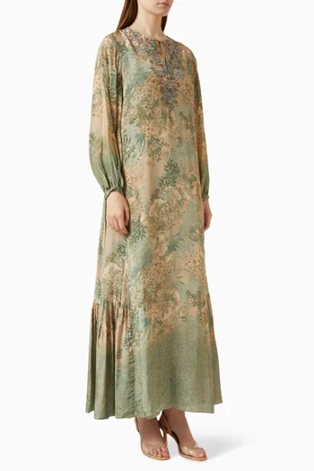 Printed Kaftan in Crepe