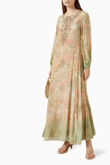 Printed Kaftan in Crepe