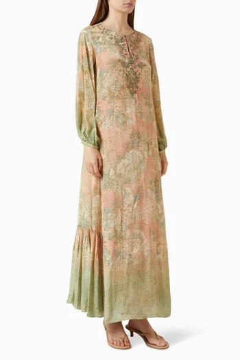 Printed Kaftan in Crepe