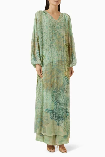 Printed Maxi Dress in Chiffon