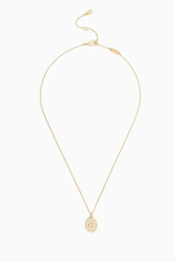 Signature C Pavé Signet Pendant Necklace