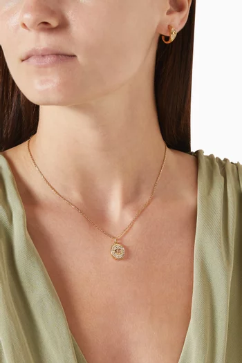 Signature C Pavé Signet Pendant Necklace