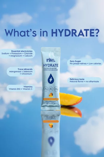 Hydrate Mango Electrolytes Drink Mix, 15 Sticks