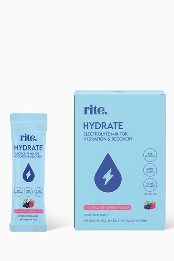 Hydrate Red Berries Electrolytes Drink Mix, 15 Sticks