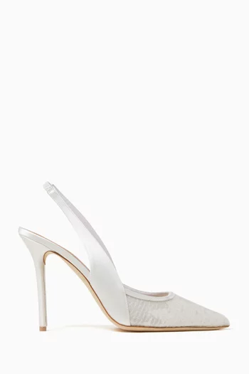 Arc 100 Slingback Pumps in Satin