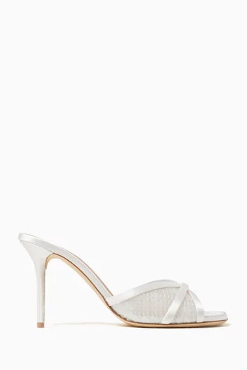 Leonor 90 Mules in Mesh & Satin