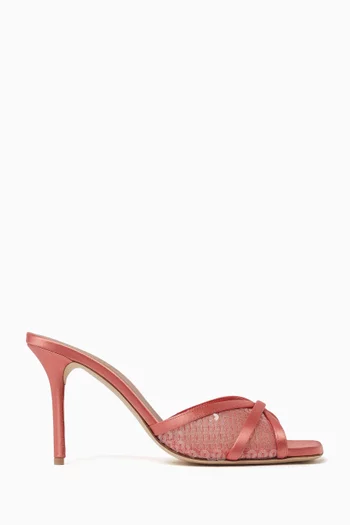 Leonor 90 Mule Sandals in Paillette Sequins & Satin