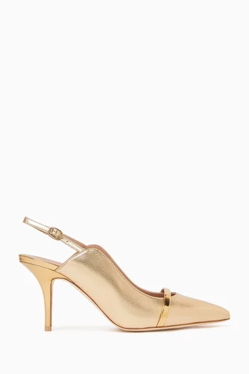 Marion 70 Slingback Pumps in Metallic Leather