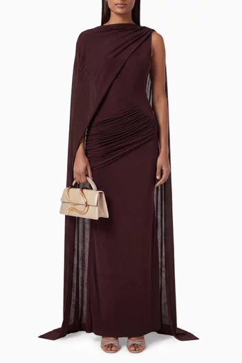 Lelia Cape Dress in Jersey