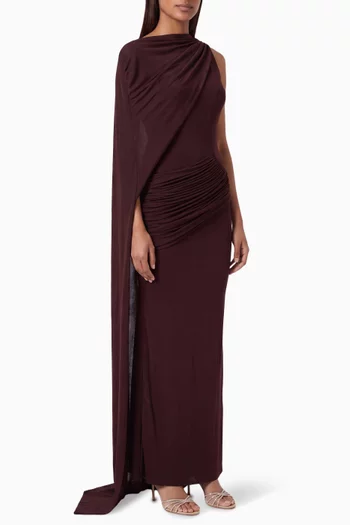 Lelia Cape Dress in Jersey