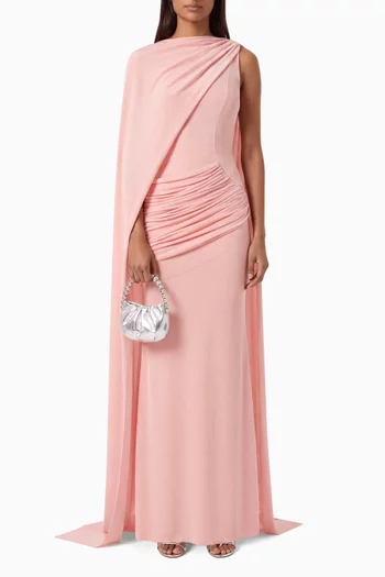 Lelia Cape Dress in Jersey