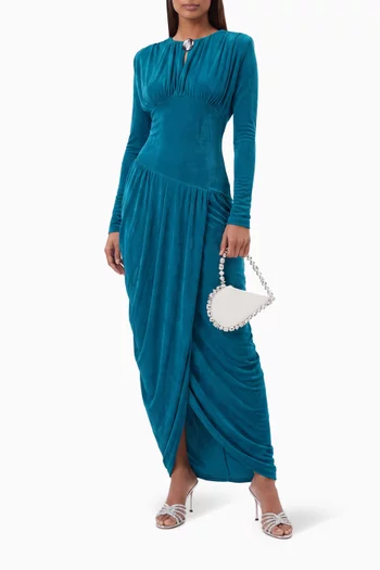 Meriel Gathered Dress in Jersey