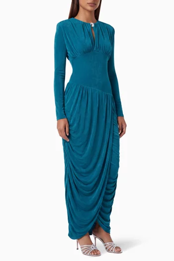 Meriel Gathered Dress in Jersey