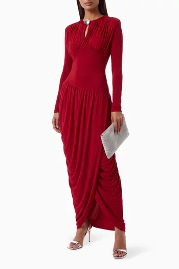 Meriel Gathered Dress in Jersey