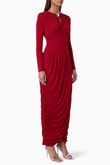 Meriel Gathered Dress in Jersey